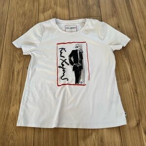 White Graphic Tee Karl Lagerfield Paris